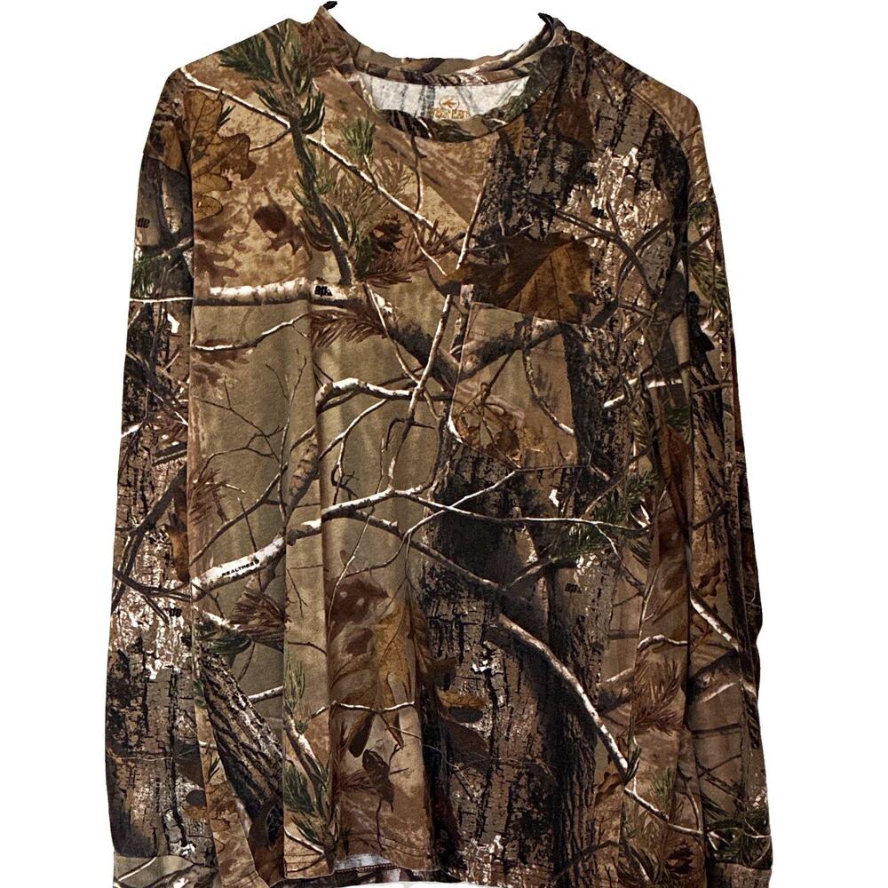 RedHead Realtree Camo Shirt Mens LargeLong Sleeve Pocket Hunting Bass Pro Cotton